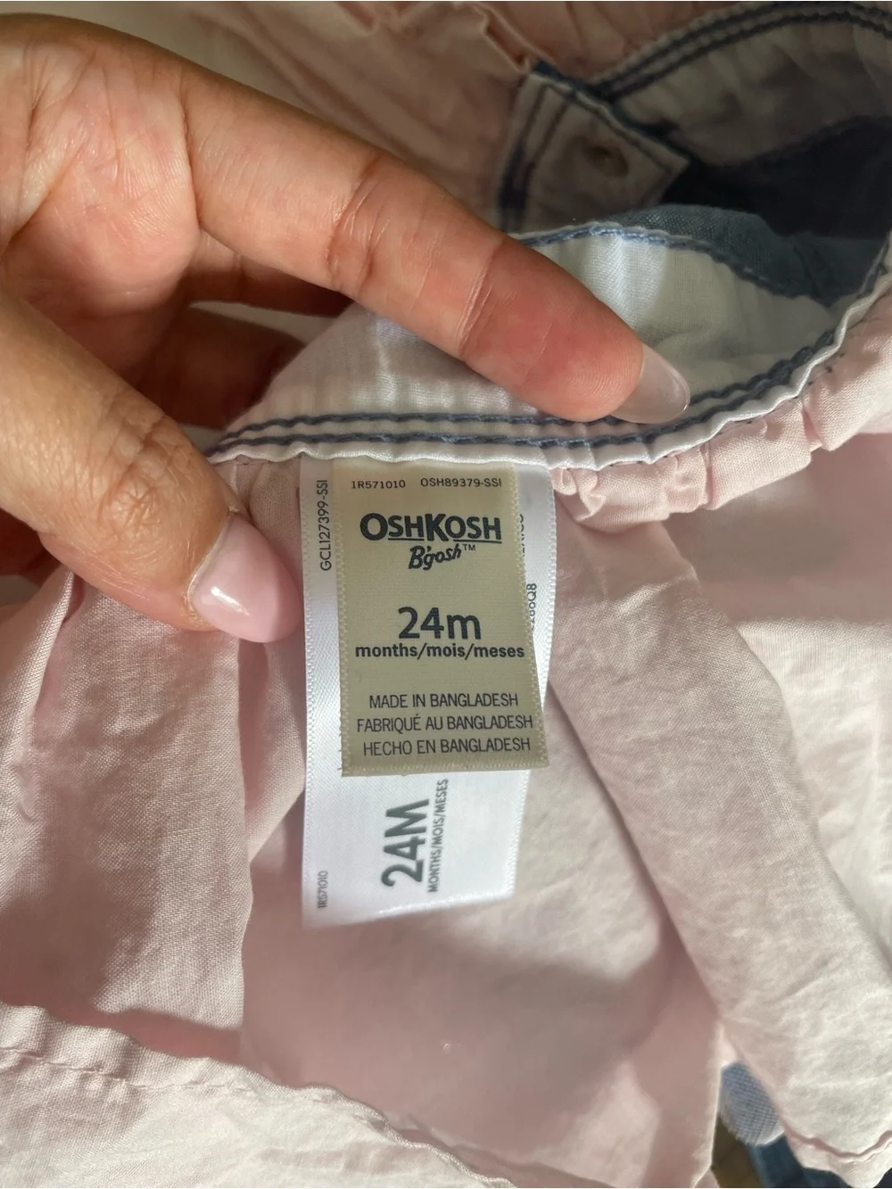 OshKosh B'gosh Light Pink Toddler Dress with Denim Trim